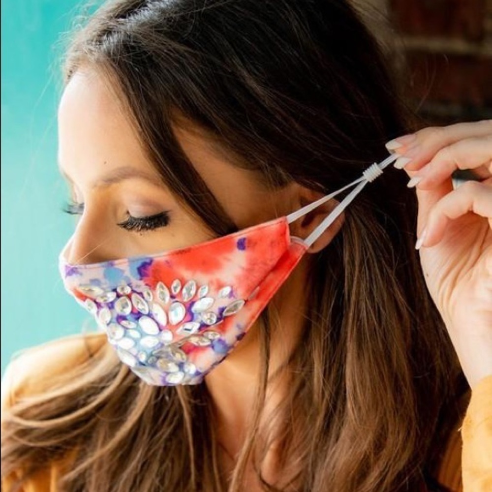Tie Dye Crystal Face Mask- LAST ONE - Picture 2 of 2